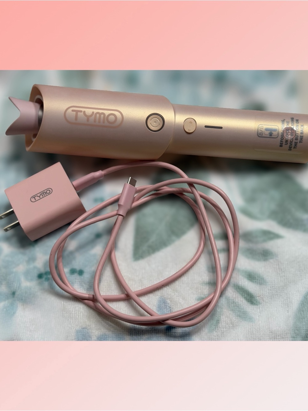 TYMO CURLGO Cordless Automatic Curling Iron Pink Rose Gold USB-C HC220